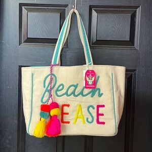 Vibrant Tote Bag - Cream and Multicolor